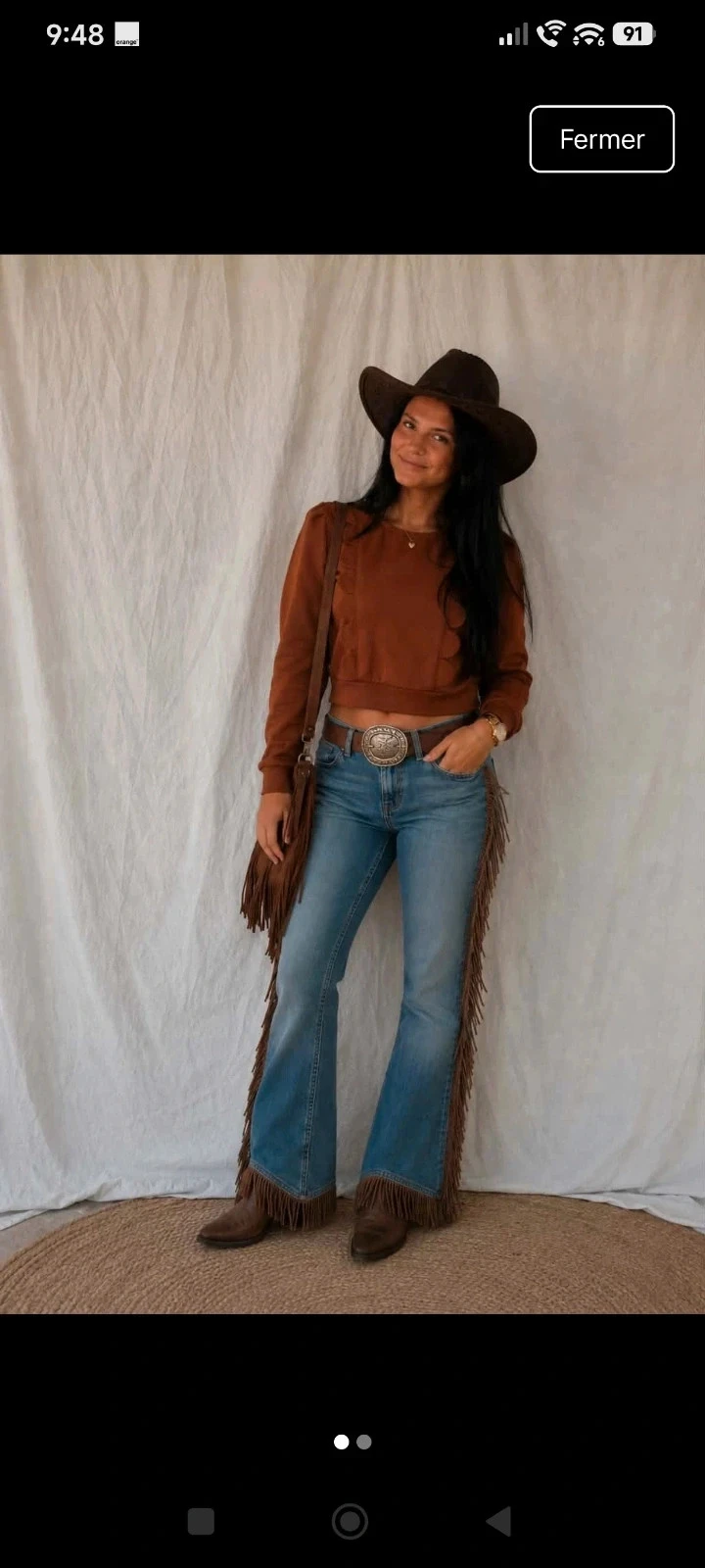 Haut cowboy style taille S